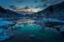 Sunrise at winter Zelenci VI by Bor Rojnik