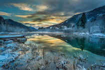 Sunrise at winter Zelenci by Bor Rojnik