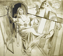 Portrait of Anne with Tower and Stick von Peter Madren
