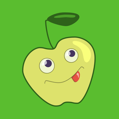 Cute-cartoon-apple-green-print