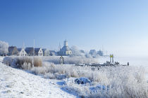 The village of Durgerdam, Netherlands in a frozen landscape by Sara Winter