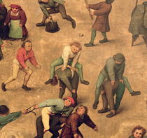 Kinderspiele: Detail der spielenden Kinder Springbock von Pieter Brueghel the Elder
