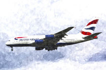 British Airways Airbus A380 Art by David Pyatt
