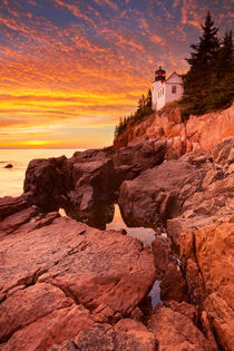 Bass Harbor Head Lighthouse, Acadia NP, Maine, USA at sunset by Sara Winter