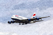 British Airways Airbus A380 Art von David Pyatt