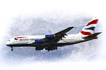 British Airways Airbus A380 Art von David Pyatt