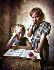 Two girls, nostalgic by Wolfgang Pfensig