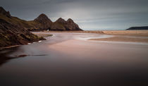 The river at Three Cliffs Bay by Leighton Collins