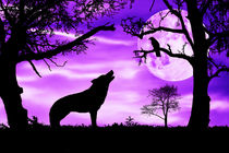Wolf heult Mond an von darlya