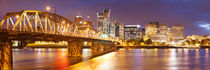 Skyline of Portland, Oregon across the Willamette River, at night by Sara Winter