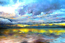 'Landschaft Malerei - Sylt_Sunset (aus der Serie Wasser)' von Geert Bordich