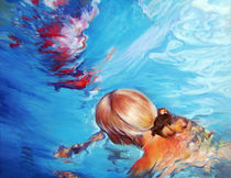 Menschen Malerei - Deep Blue (aus der Serie Wasser) von Geert Bordich