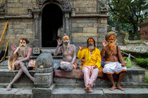 Sadhus at Pashupatinath by Bikram Pratap Singh