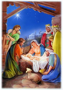Religious christmas, nativity birth of jesus von arthousedesign