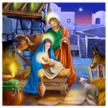 Die geburt Jesu, religiöses weihnachten von arthousedesign