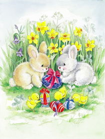 Cute Easter bunnies by arthousedesign