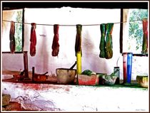 Wool dyeing traditional by Sandra  Vollmann