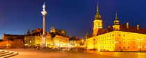 Castle Square in Warsaw, Poland at night by Sara Winter