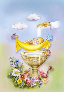 Cute baby for Baptism or Christening by arthousedesign