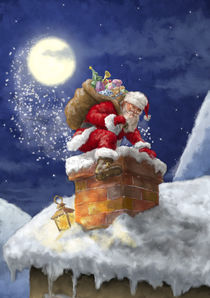 Santa Claus in chimney by arthousedesign