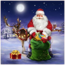 American style Santa with reindeer by arthousedesign