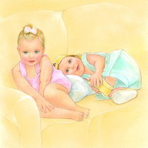 Cute baby boy and baby girl von arthousedesign
