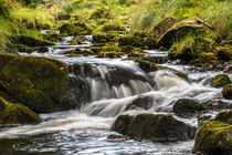 Peak District - Goyt valley river splashing over rocks by Chris Warham