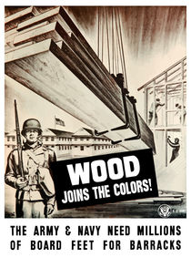 Wood Joins The Colors -- Army WWII by warishellstore