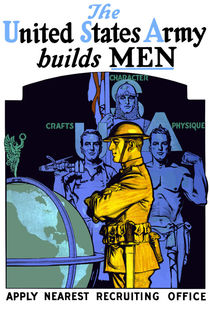 The Army Builds Men -- WWI Recruiting  by warishellstore