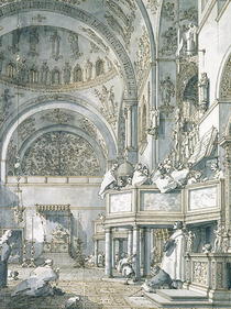 The Choir Singing in St. Mark`s Basilica, Venice, 1766  by Giovanni Antonio Canal Canaletto