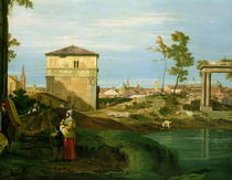 Detail of `Capriccio with Motifs from Padua` von Giovanni Antonio Canal Canaletto