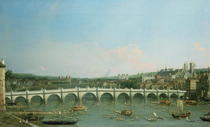 Westminster Bridge from the North with Lambeth Palace in distanc von Giovanni Antonio Canal Canaletto