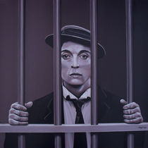 Buster Keaton painting by Paul Meijering