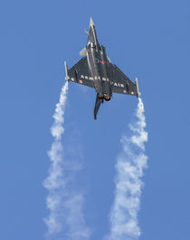 Rafale jet fighter aircraft climbing in afterburner by Chris Warham