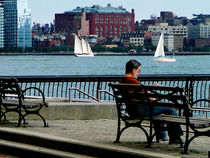 Manhattan NY - Relaxing by the Manhattan Skyline by Susan Savad