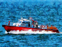 Fire Fighters - Fire Rescue Boat by Susan Savad