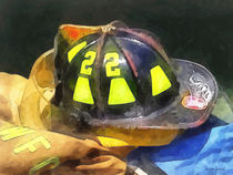 Fire Fighters - Fireman's Helmet on Uniform by Susan Savad