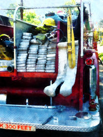 Fireman - Hoses on Fire Truck von Susan Savad