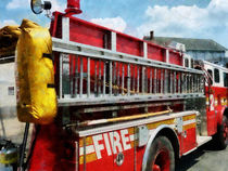 Firemen - Long Ladder on Fire Truck by Susan Savad