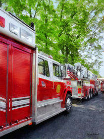 Long Line of Fire Trucks by Susan Savad