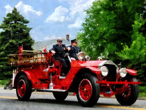 Fireman - Old Fashioned Fire Engine by Susan Savad