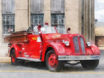 Fire Fighters - Vintage Fire Truck by Susan Savad