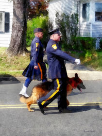 Policeman and Police Dog in Parade by Susan Savad