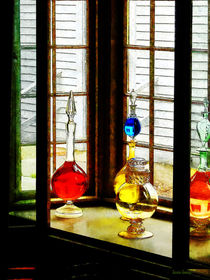 Colorful Bottles in Drug Store Window by Susan Savad