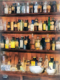 Mortar, Pestles and Medicine Bottles by Susan Savad
