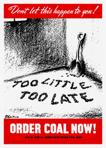 Too Little Too Late! Order Coal Now! WWII by warishellstore