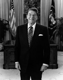 President Ronald Reagan In The Oval Office  by warishellstore