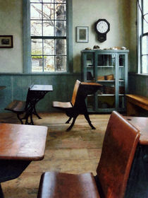 One Room Schoolhouse With Clock by Susan Savad