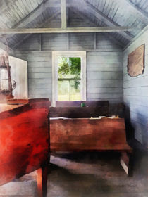 One Room Schoolhouse with Hurricane Lamp by Susan Savad