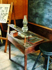 Teacher's Desk With Hurricane Lamp by Susan Savad
